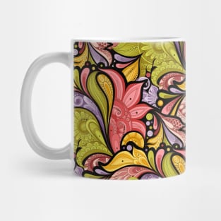 Floral Pattern in Paisley Garden Indian Style Mug